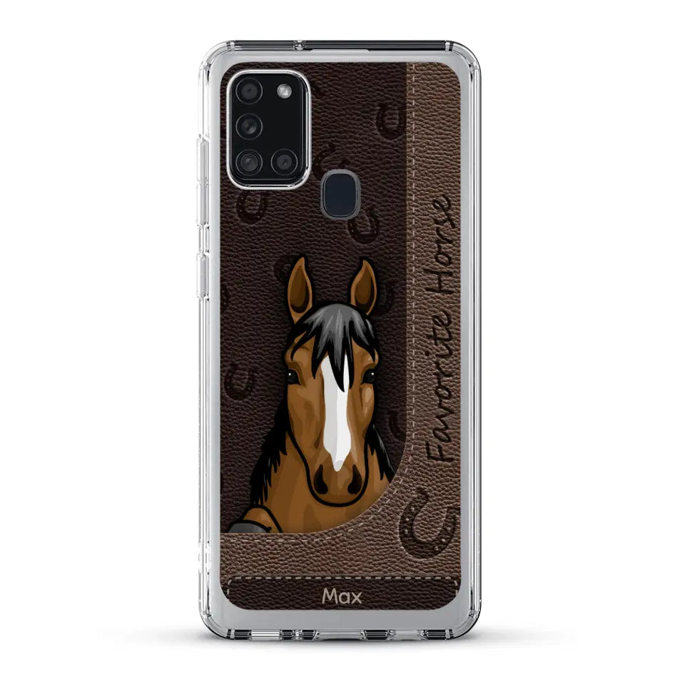 Peeking horses leather Look - Personalised Phone Case