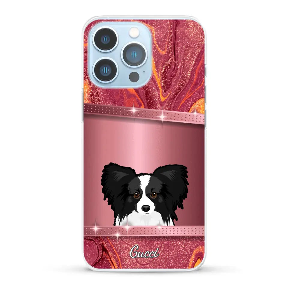 Peeking Dogs Glitter Look - Personalised Phone Case