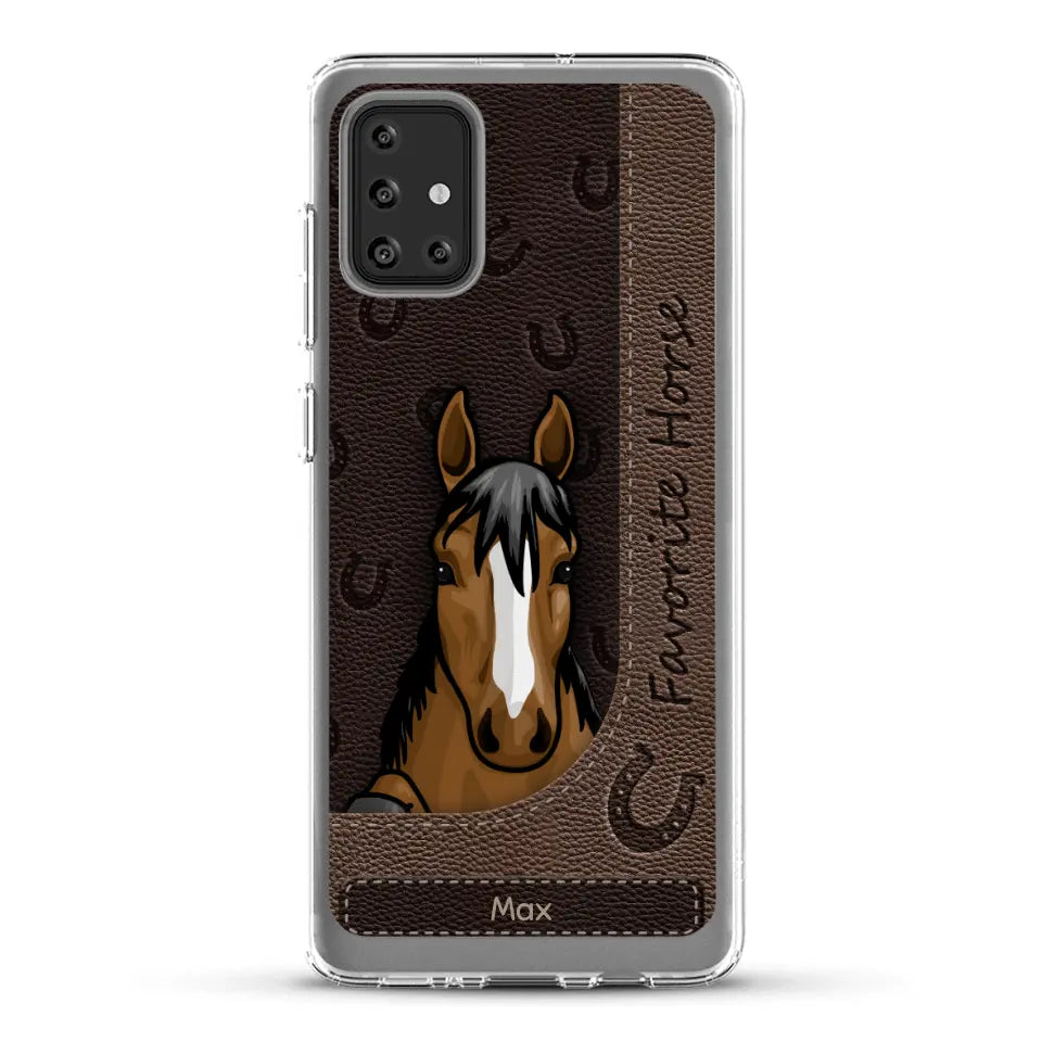 Peeking horses leather Look - Personalised Phone Case