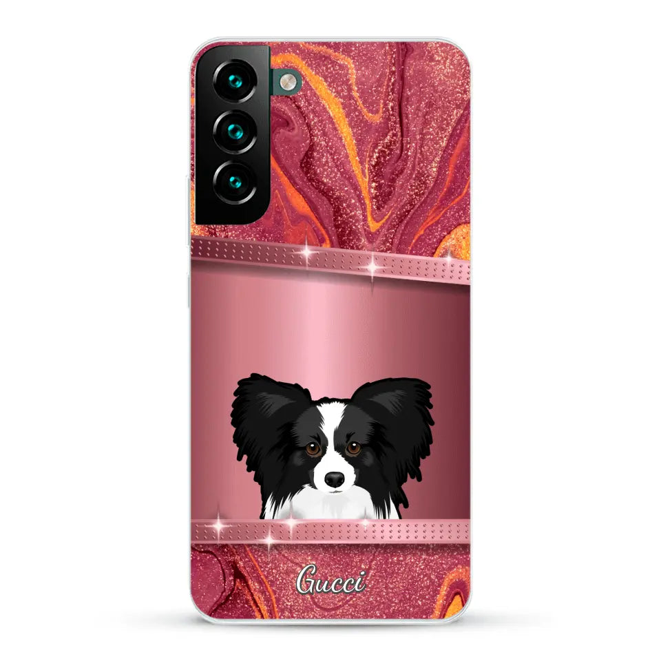 Peeking Dogs Glitter Look - Personalised Phone Case