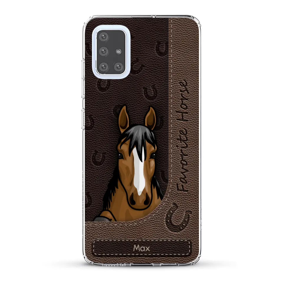 Peeking horses leather Look - Personalised Phone Case