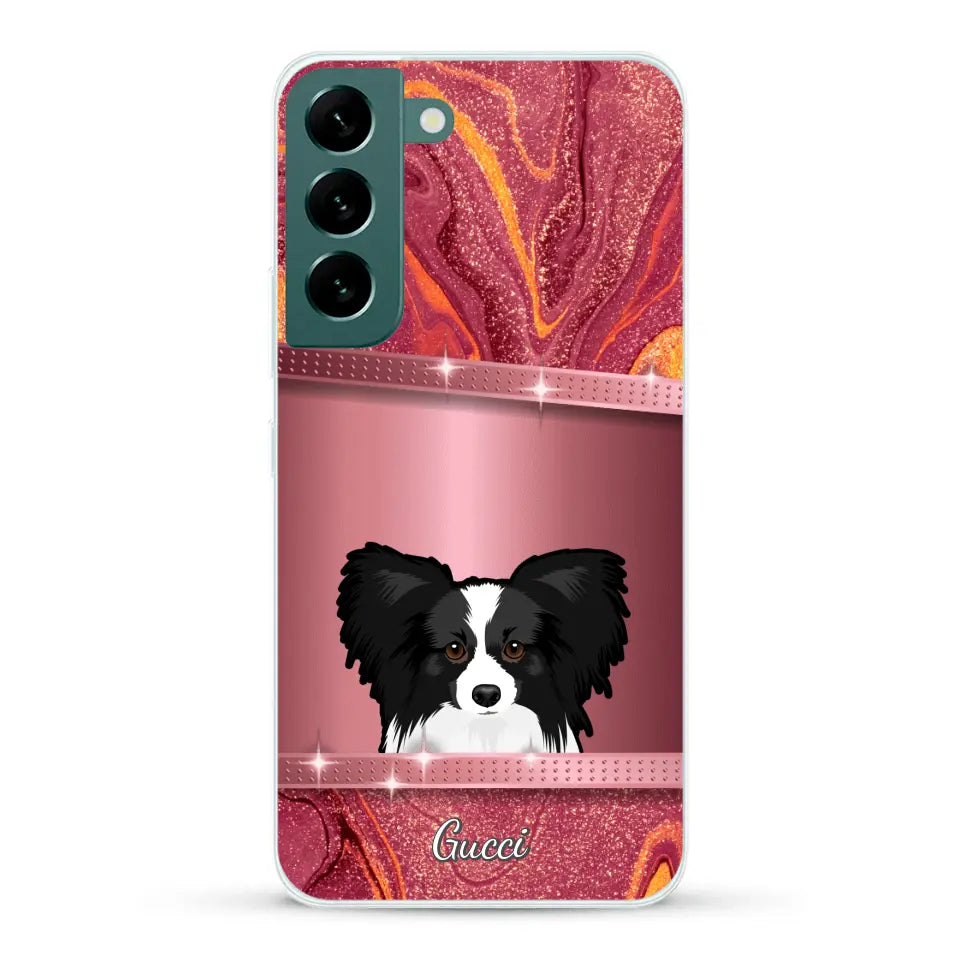 Peeking Dogs Glitter Look - Personalised Phone Case