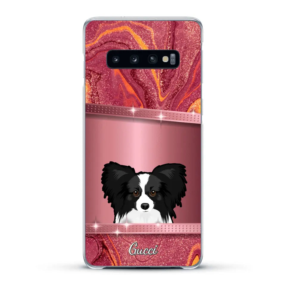 Peeking Dogs Glitter Look - Personalised Phone Case