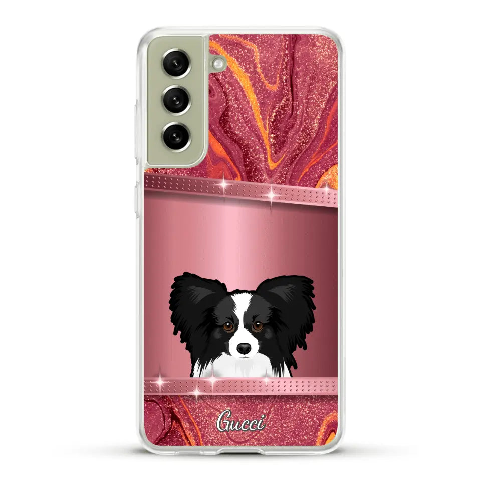 Peeking Dogs Glitter Look - Personalised Phone Case