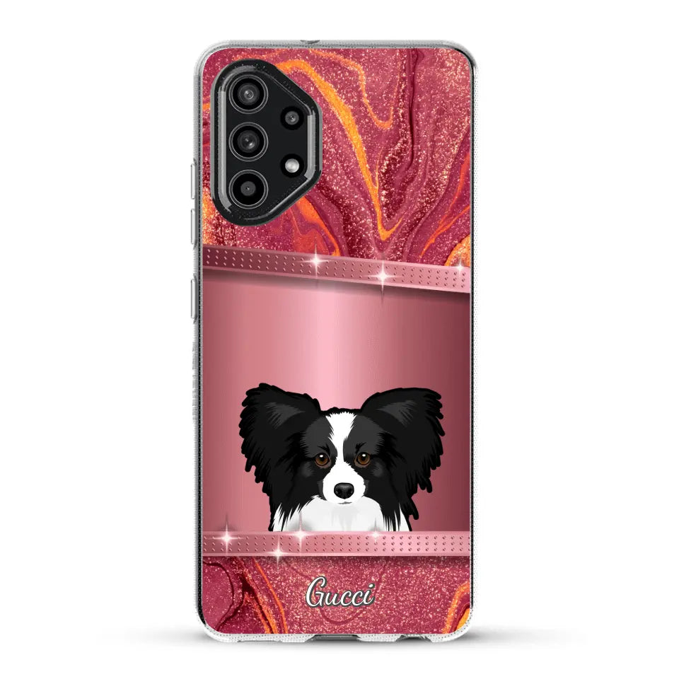 Peeking Dogs Glitter Look - Personalised Phone Case