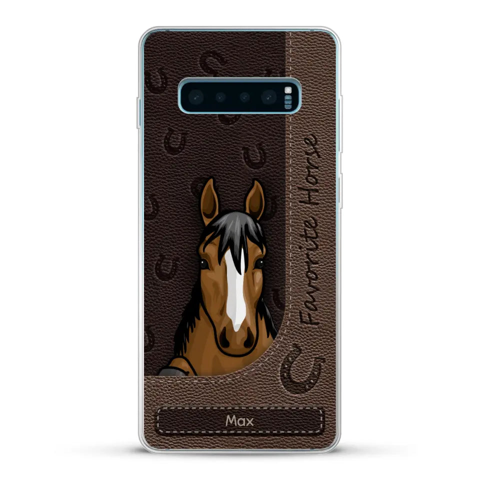Peeking horses leather Look - Personalised Phone Case