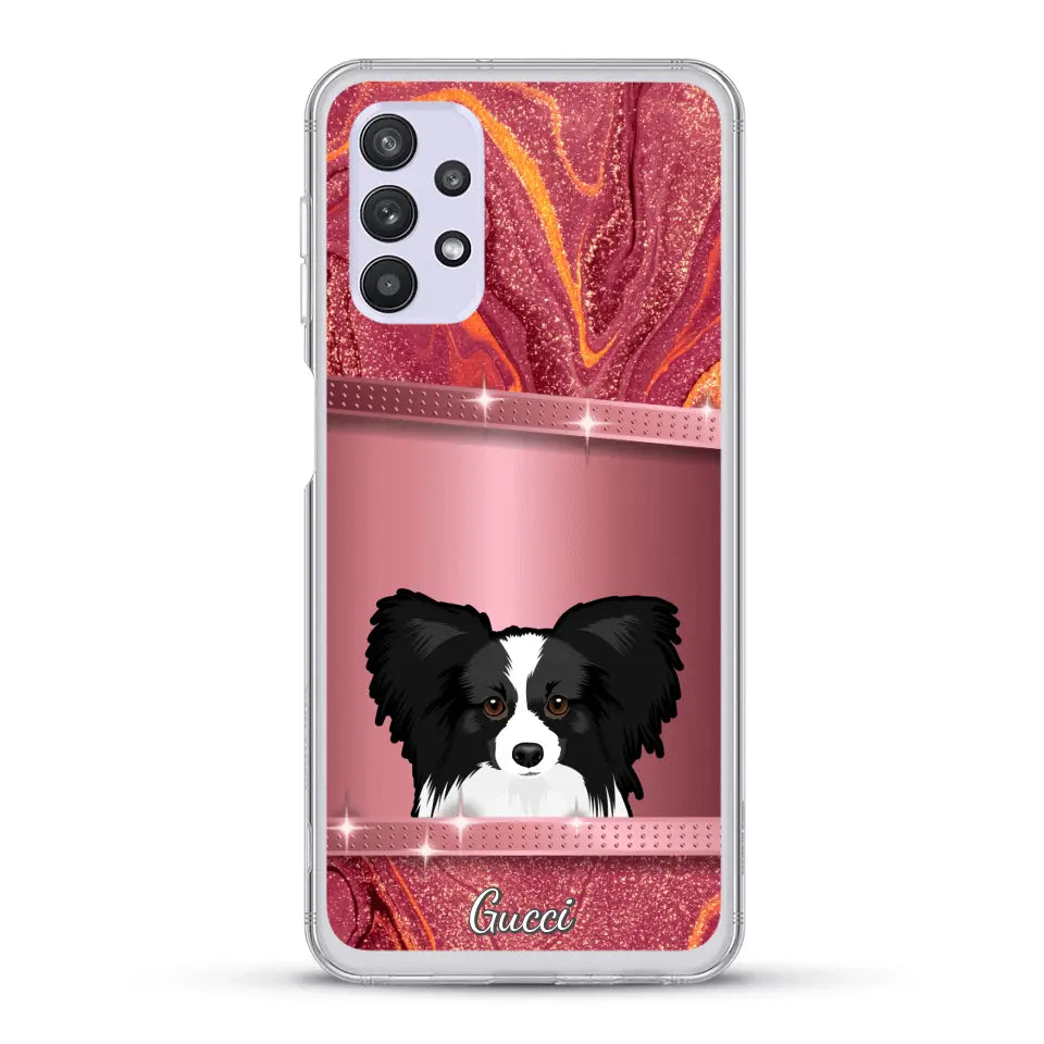 Peeking Dogs Glitter Look - Personalised Phone Case