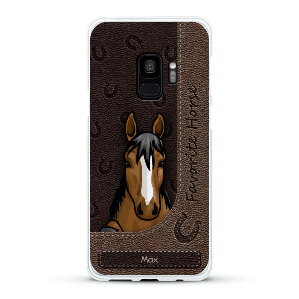 Peeking horses leather Look - Personalised Phone Case