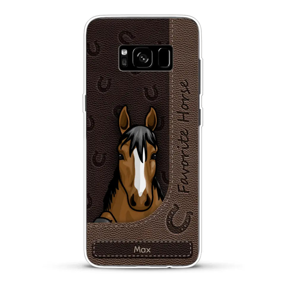 Peeking horses leather Look - Personalised Phone Case