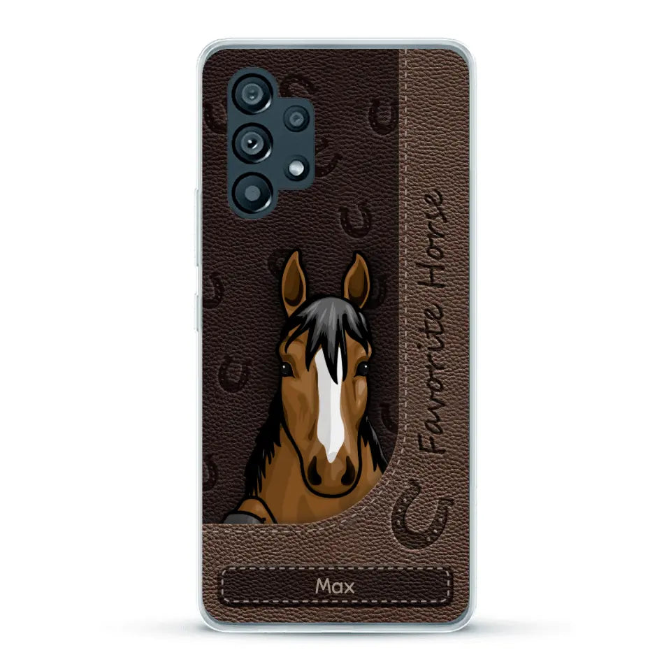 Peeking horses leather Look - Personalised Phone Case