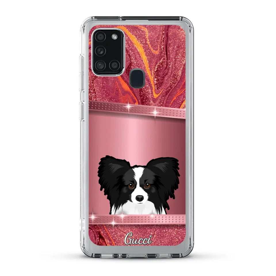 Peeking Dogs Glitter Look - Personalised Phone Case