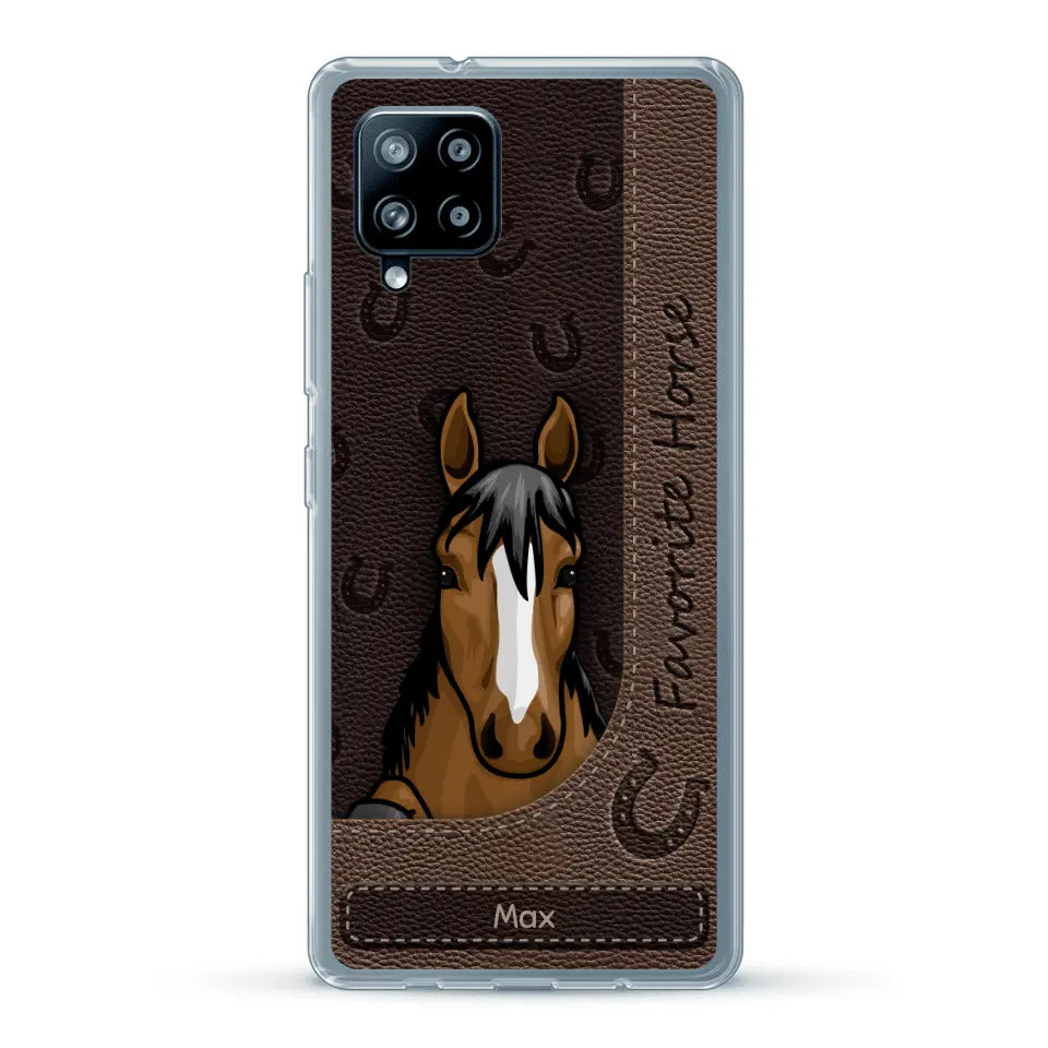 Peeking horses leather Look - Personalised Phone Case