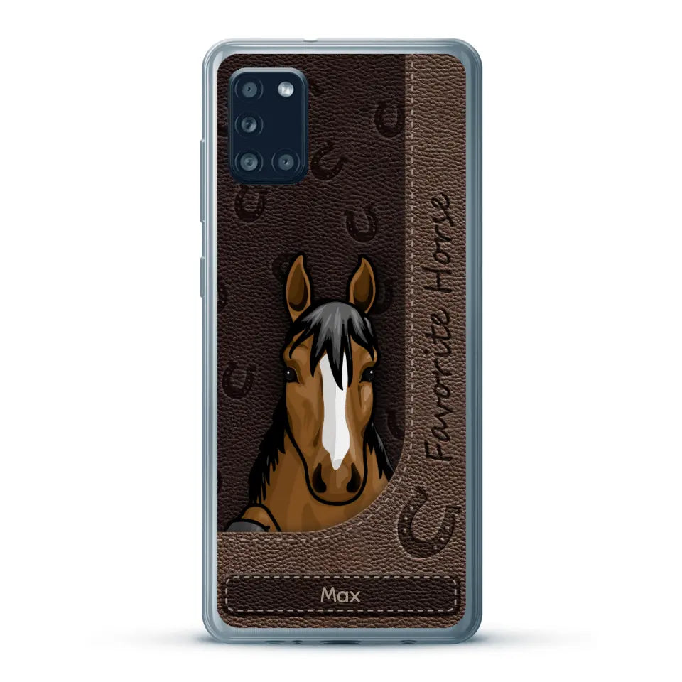 Peeking horses leather Look - Personalised Phone Case