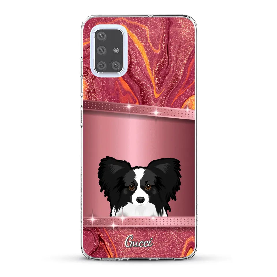 Peeking Dogs Glitter Look - Personalised Phone Case