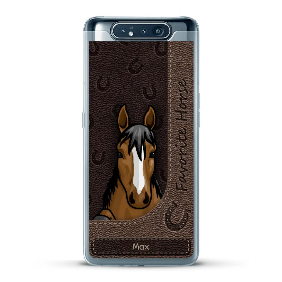 Peeking horses leather Look - Personalised Phone Case