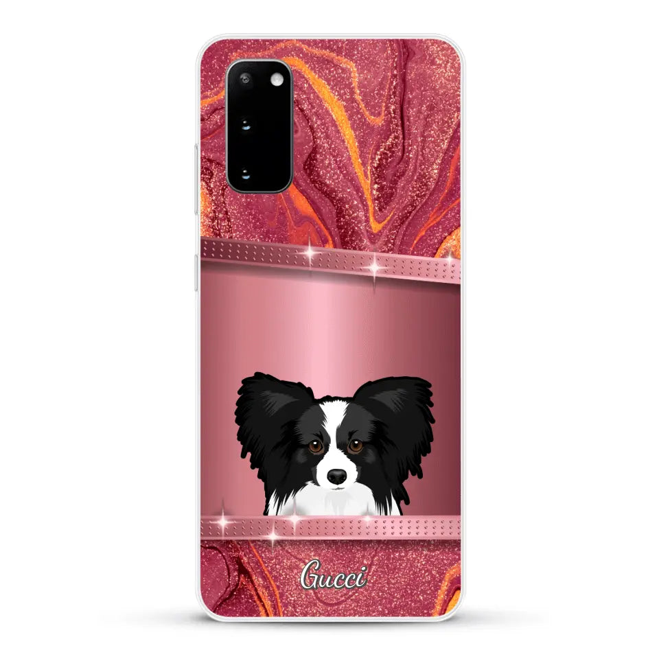 Peeking Dogs Glitter Look - Personalised Phone Case