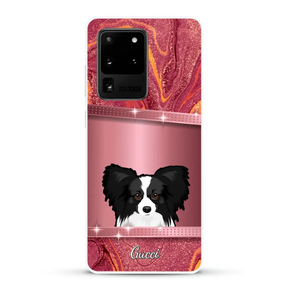 Peeking Dogs Glitter Look - Personalised Phone Case