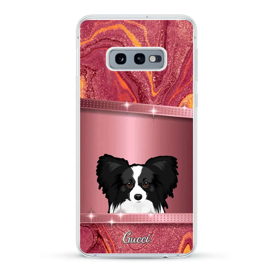 Peeking Dogs Glitter Look - Personalised Phone Case