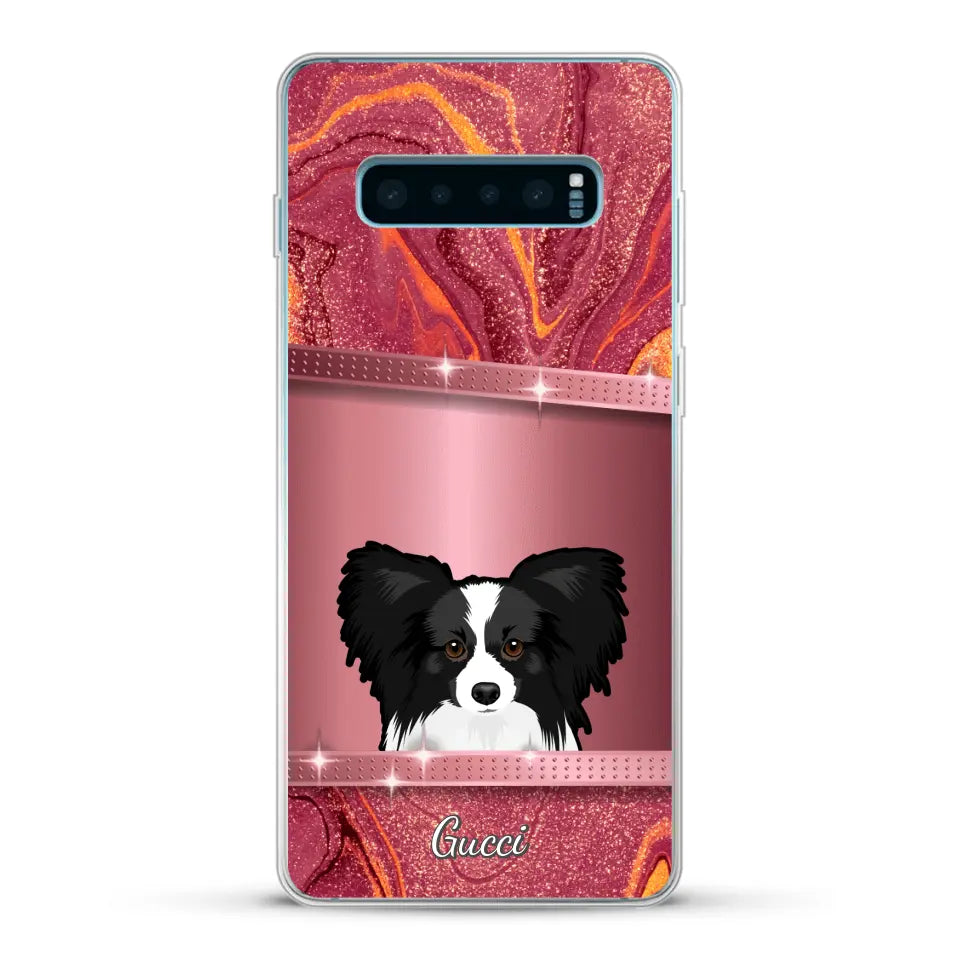 Peeking Dogs Glitter Look - Personalised Phone Case