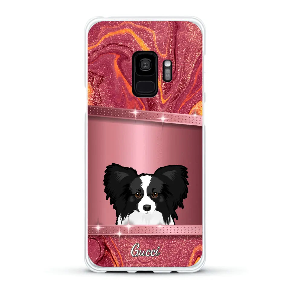 Peeking Dogs Glitter Look - Personalised Phone Case