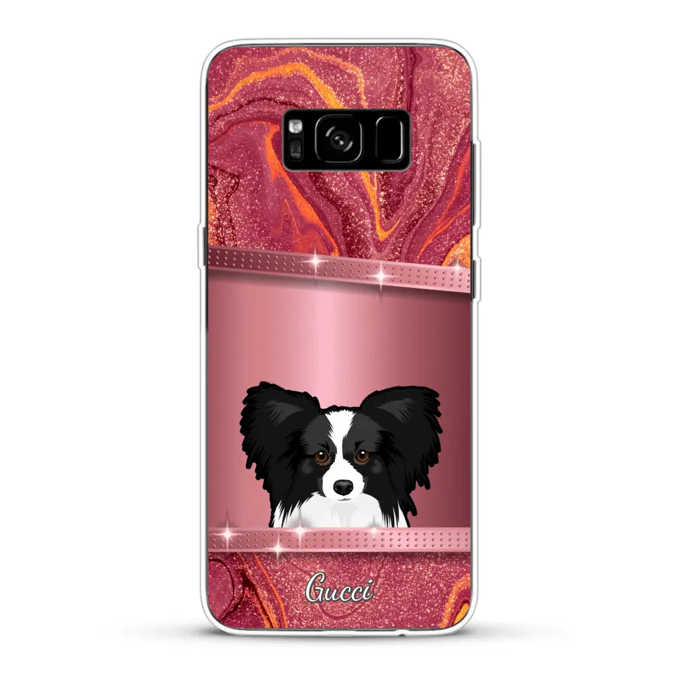 Peeking Dogs Glitter Look - Personalised Phone Case