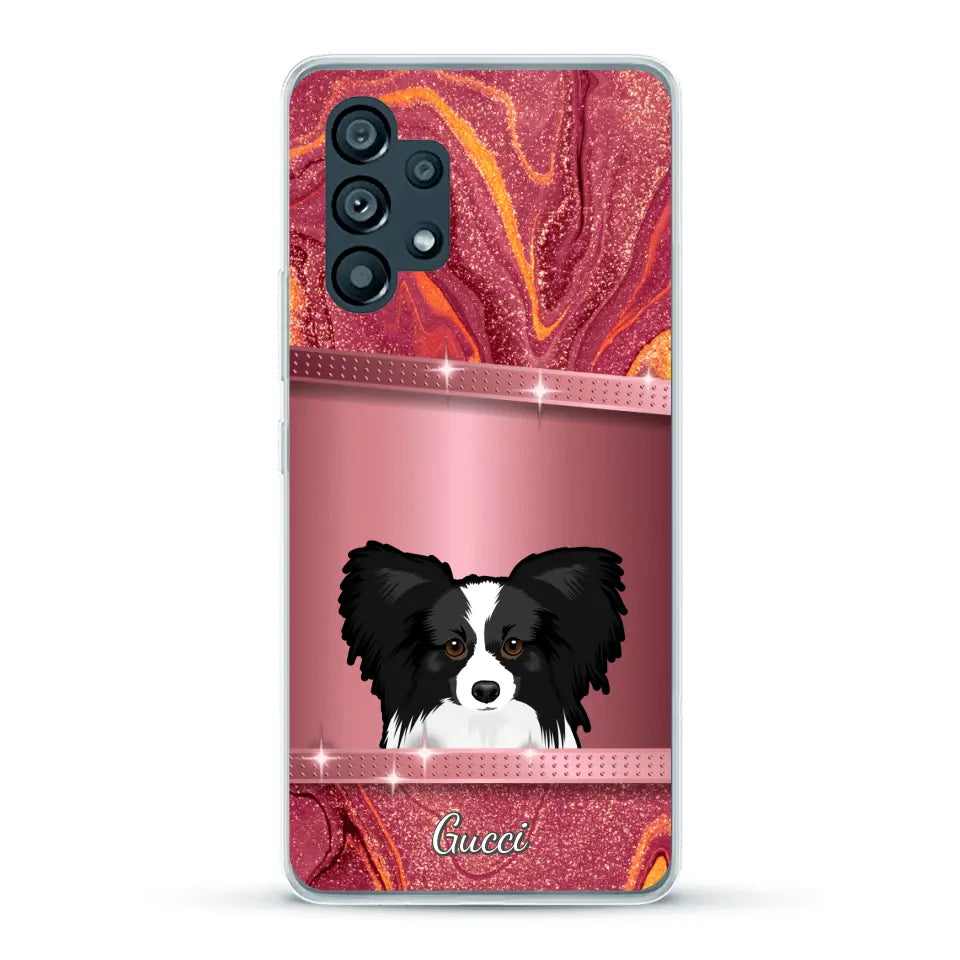 Peeking Dogs Glitter Look - Personalised Phone Case
