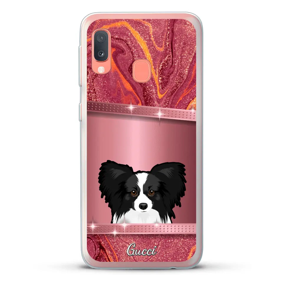 Peeking Dogs Glitter Look - Personalised Phone Case