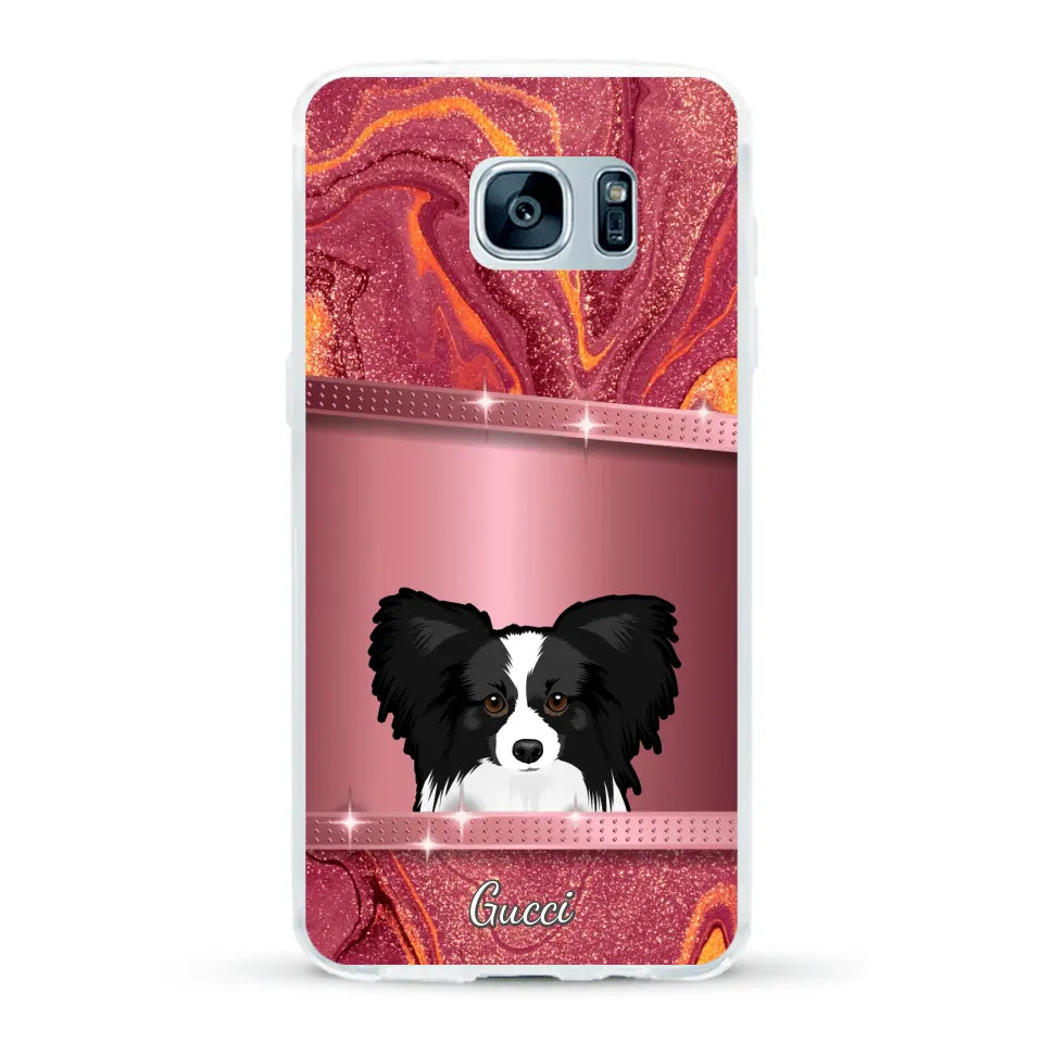 Peeking Dogs Glitter Look - Personalised Phone Case