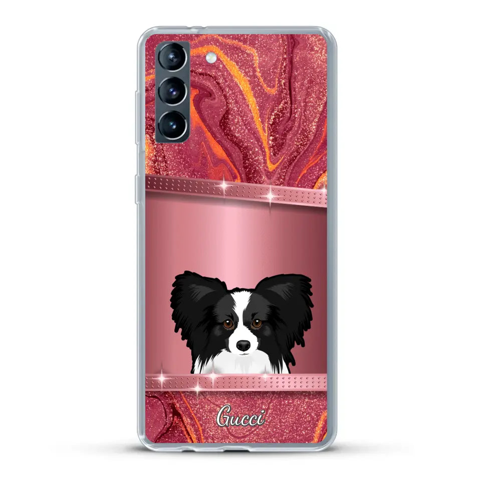 Peeking Dogs Glitter Look - Personalised Phone Case