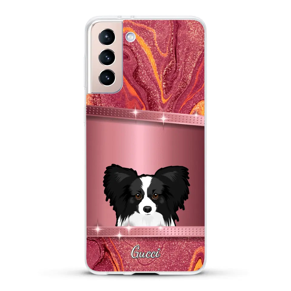 Peeking Dogs Glitter Look - Personalised Phone Case