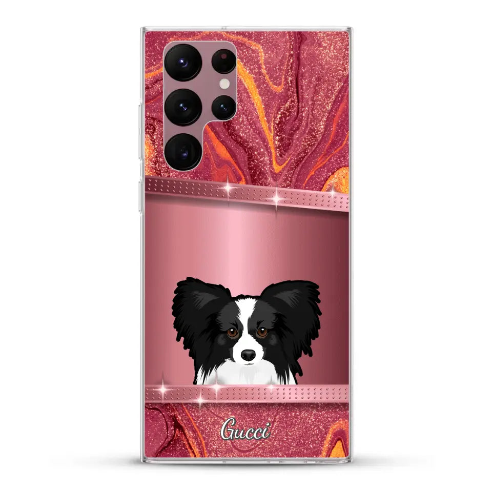 Peeking Dogs Glitter Look - Personalised Phone Case