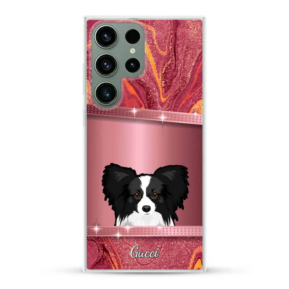 Peeking Dogs Glitter Look - Personalised Phone Case