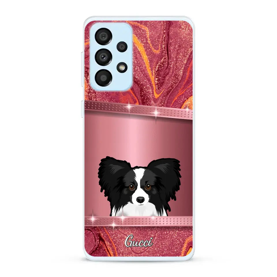 Peeking Dogs Glitter Look - Personalised Phone Case
