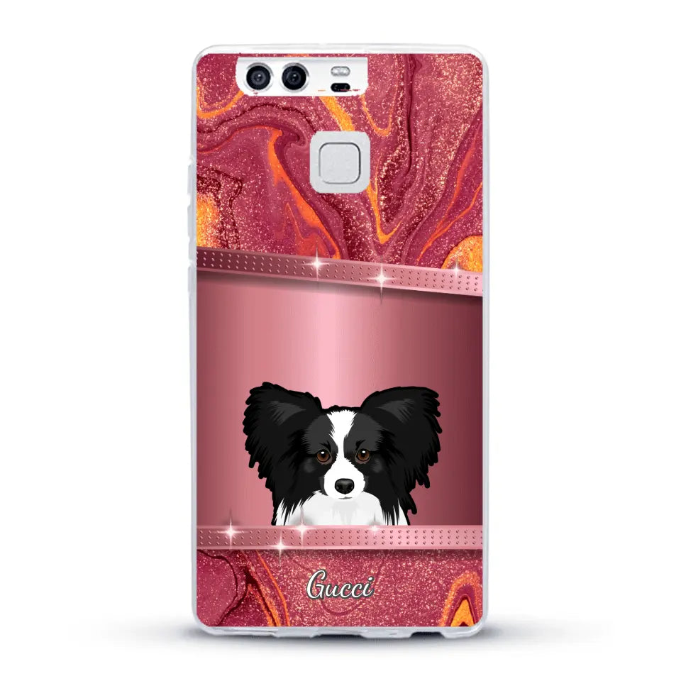 Peeking Dogs Glitter Look - Personalised Phone Case