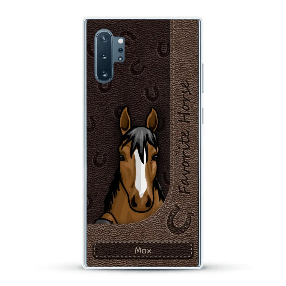 Peeking horses leather Look - Personalised Phone Case