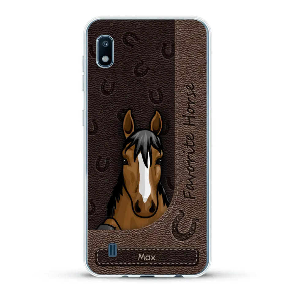 Peeking horses leather Look - Personalised Phone Case