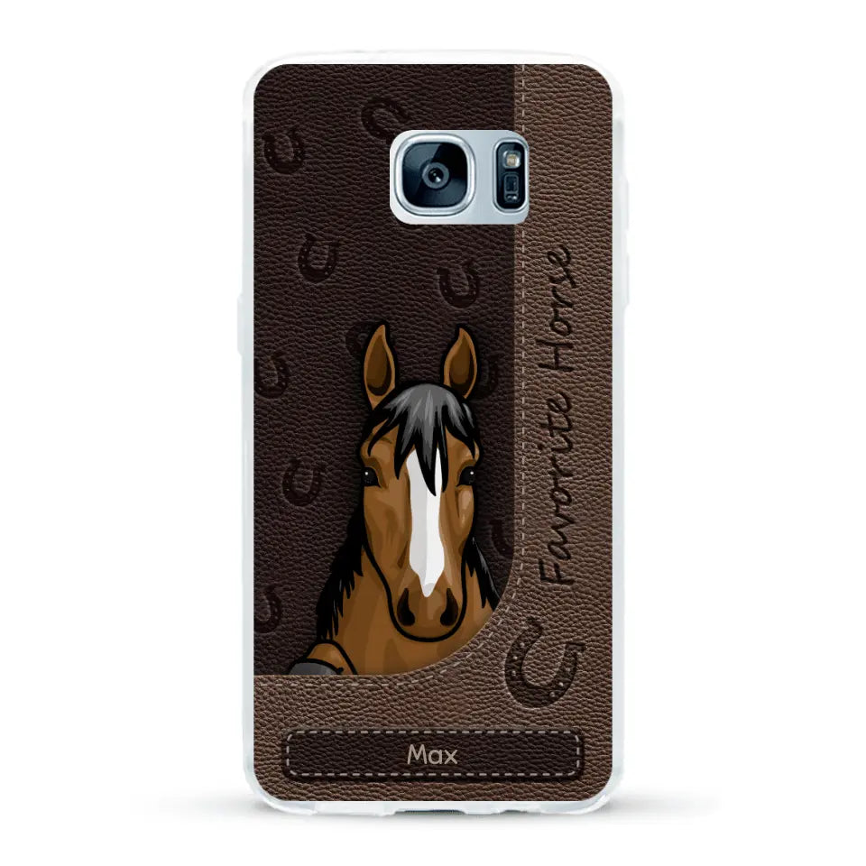 Peeking horses leather Look - Personalised Phone Case