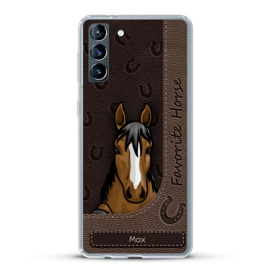 Peeking horses leather Look - Personalised Phone Case