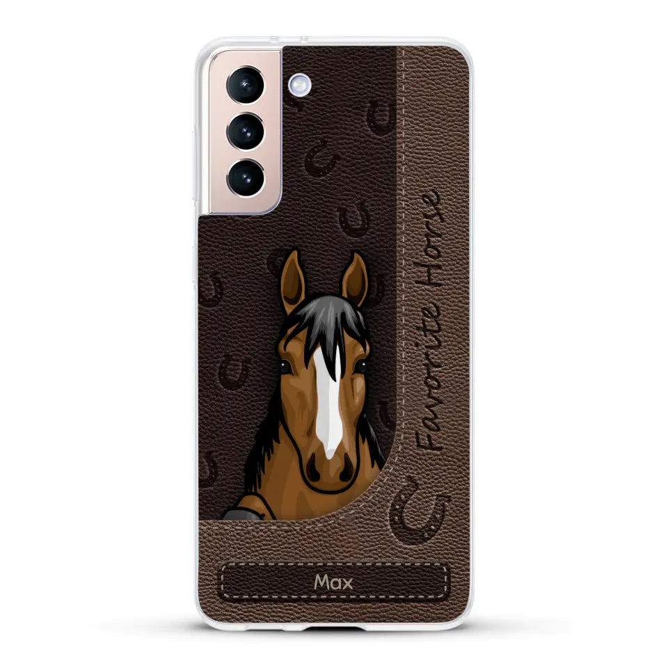 Peeking horses leather Look - Personalised Phone Case