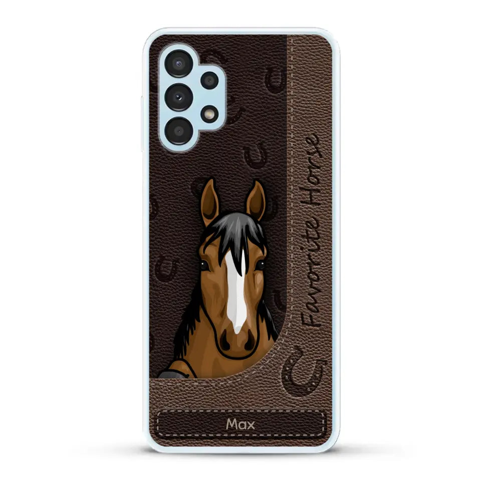 Peeking horses leather Look - Personalised Phone Case