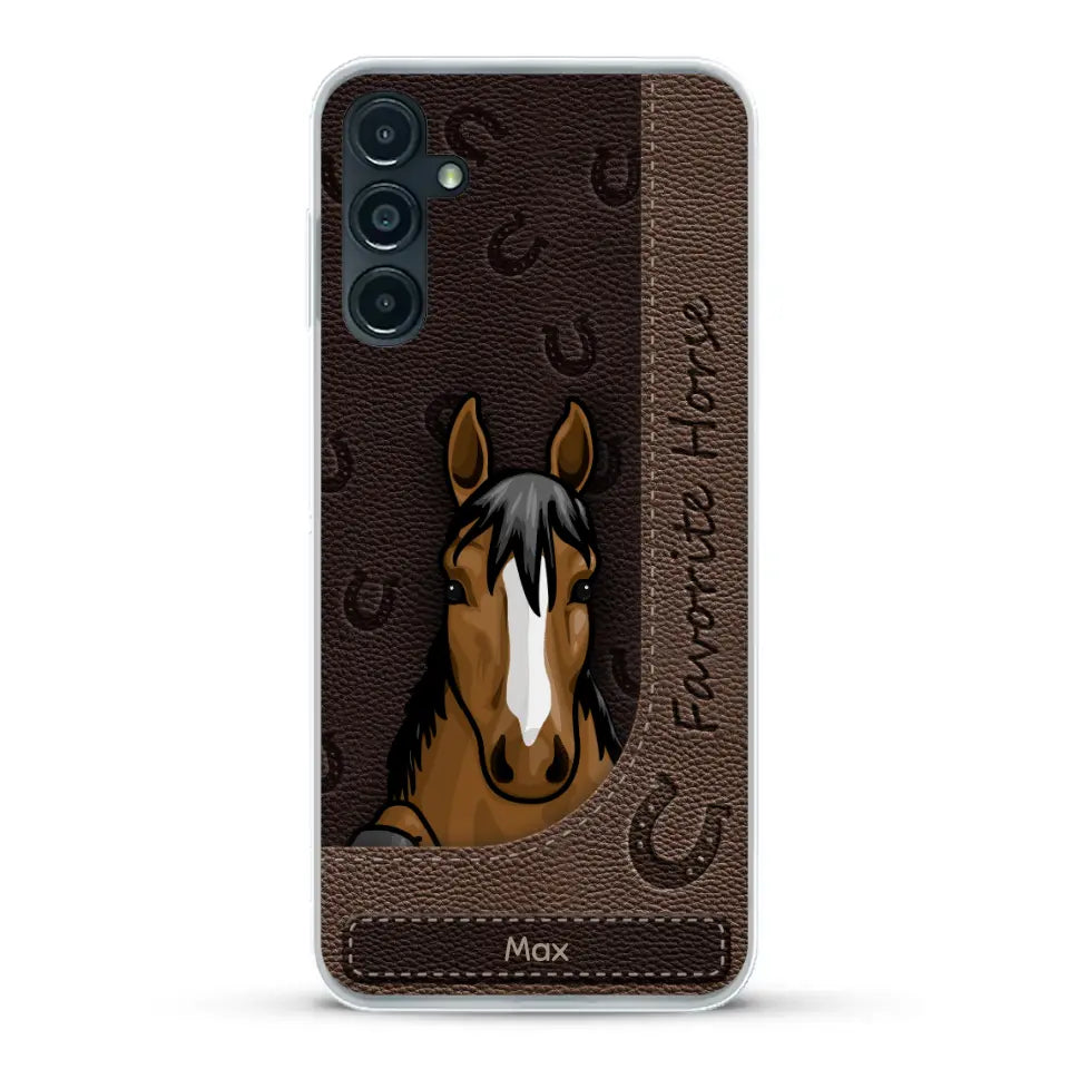 Peeking horses leather Look - Personalised Phone Case