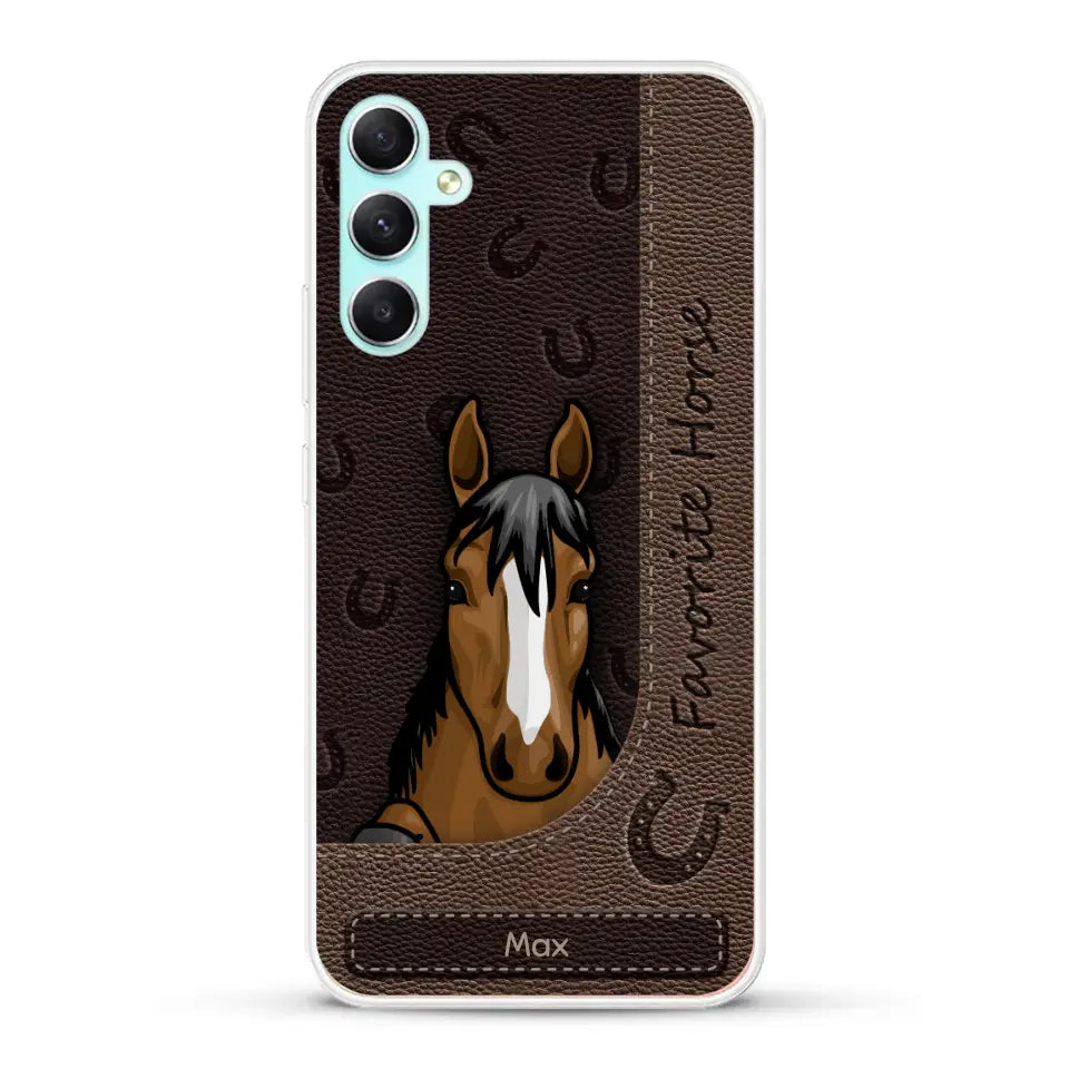 Peeking horses leather Look - Personalised Phone Case