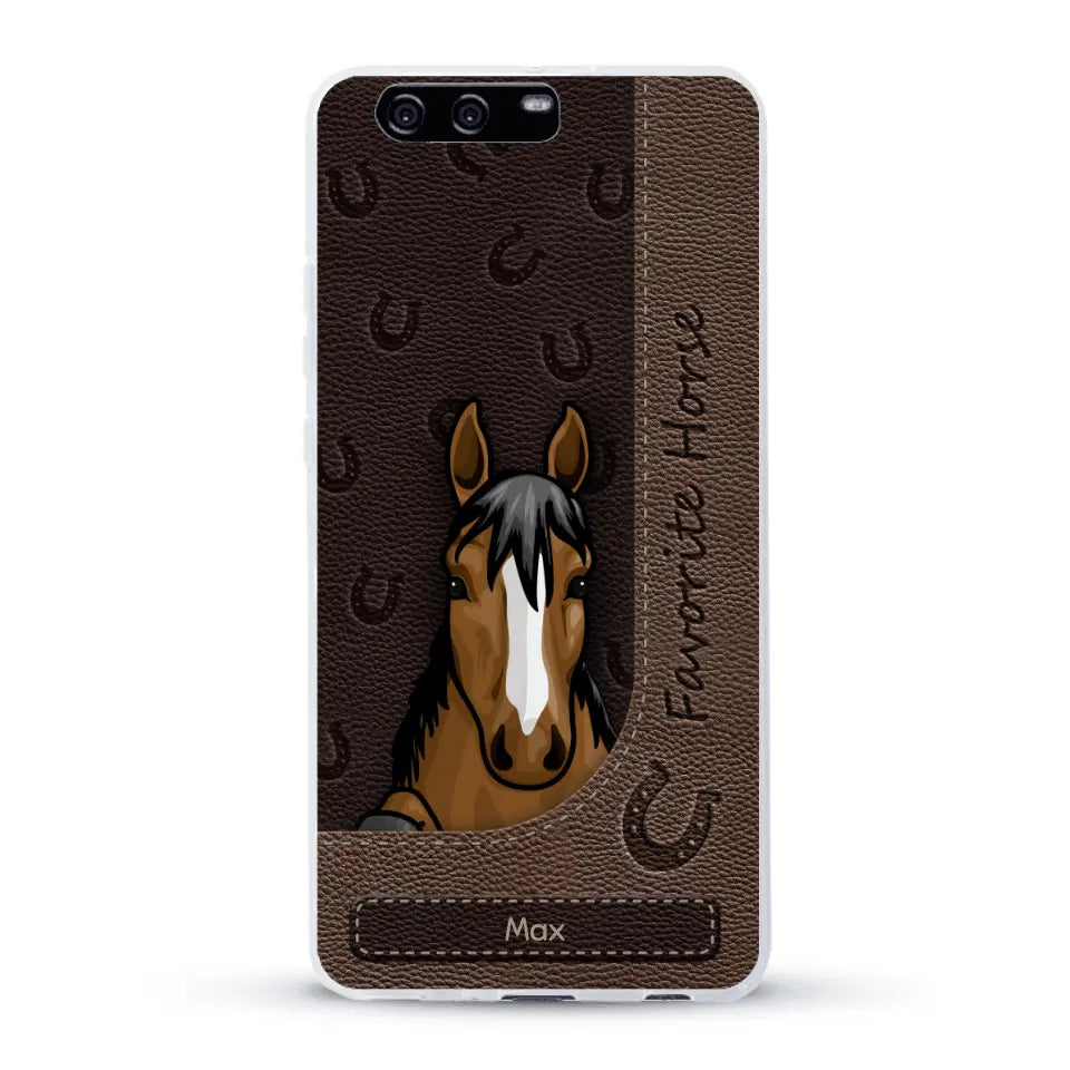 Peeking horses leather Look - Personalised Phone Case