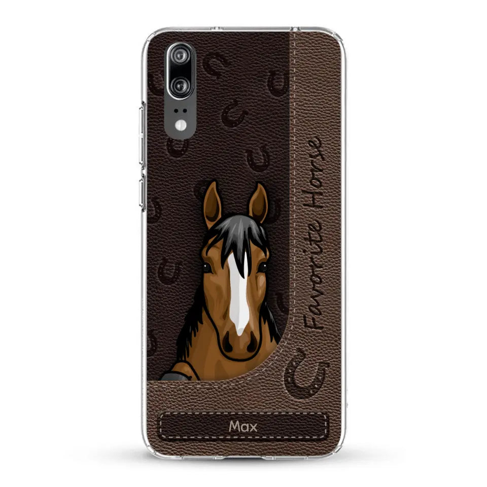 Peeking horses leather Look - Personalised Phone Case