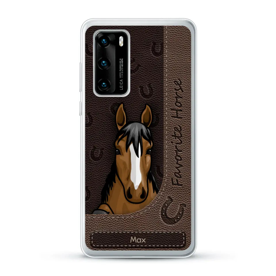 Peeking horses leather Look - Personalised Phone Case