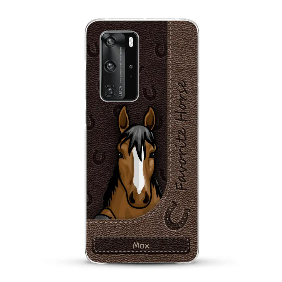 Peeking horses leather Look - Personalised Phone Case