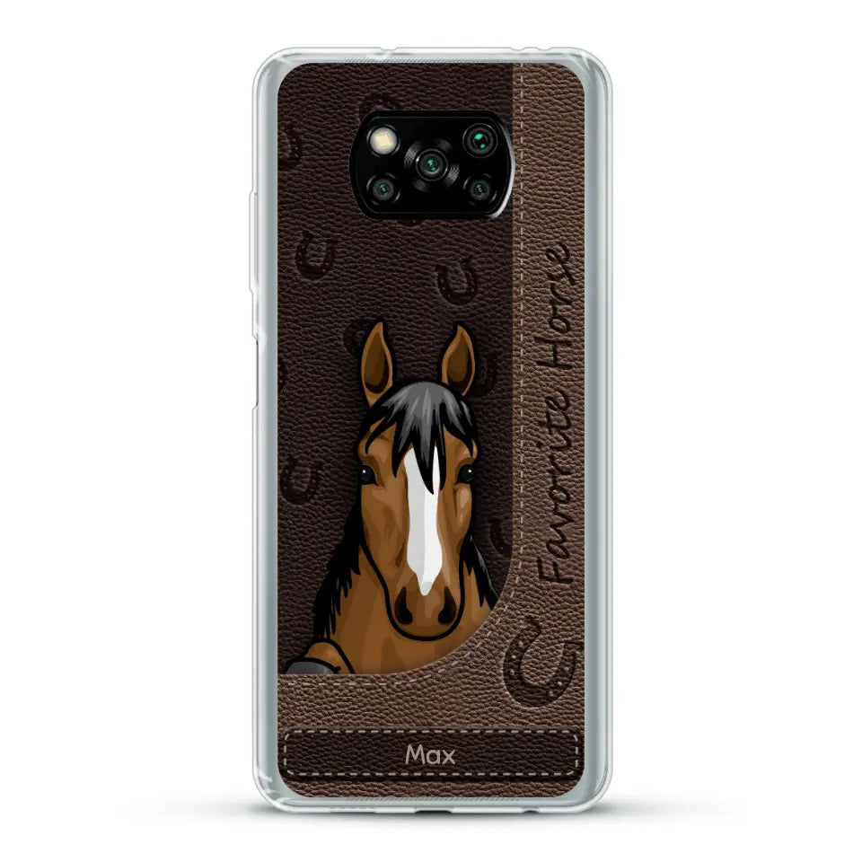 Peeking horses leather Look - Personalised Phone Case