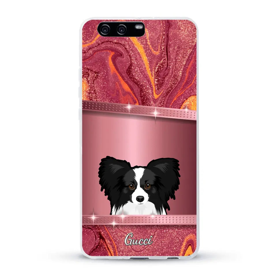 Peeking Dogs Glitter Look - Personalised Phone Case