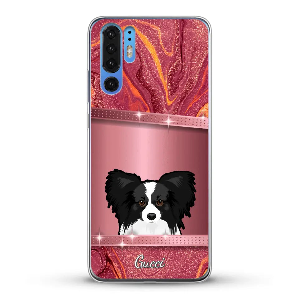 Peeking Dogs Glitter Look - Personalised Phone Case