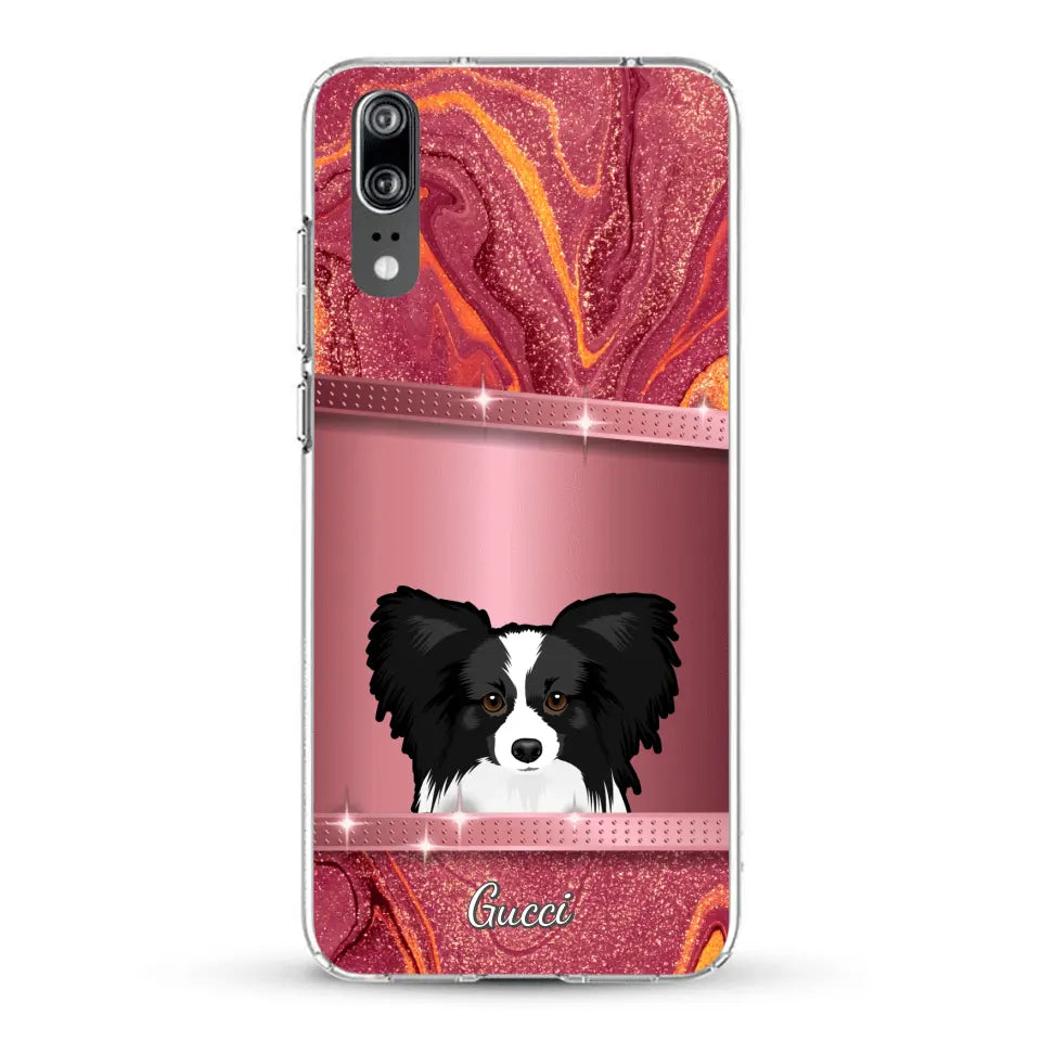 Peeking Dogs Glitter Look - Personalised Phone Case